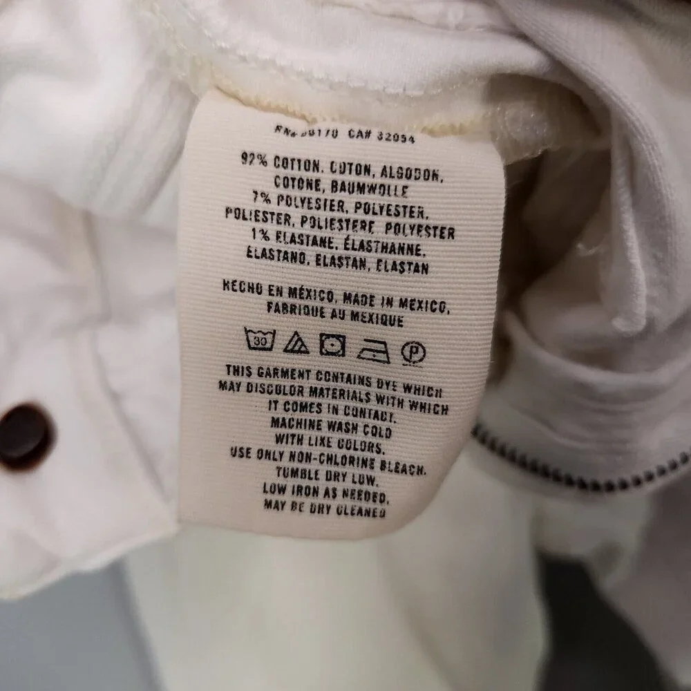 Pilcro Anthropologie Superscript Flared Jeans Women's Size 26 White 23" Inseam - Picture 13 of 15